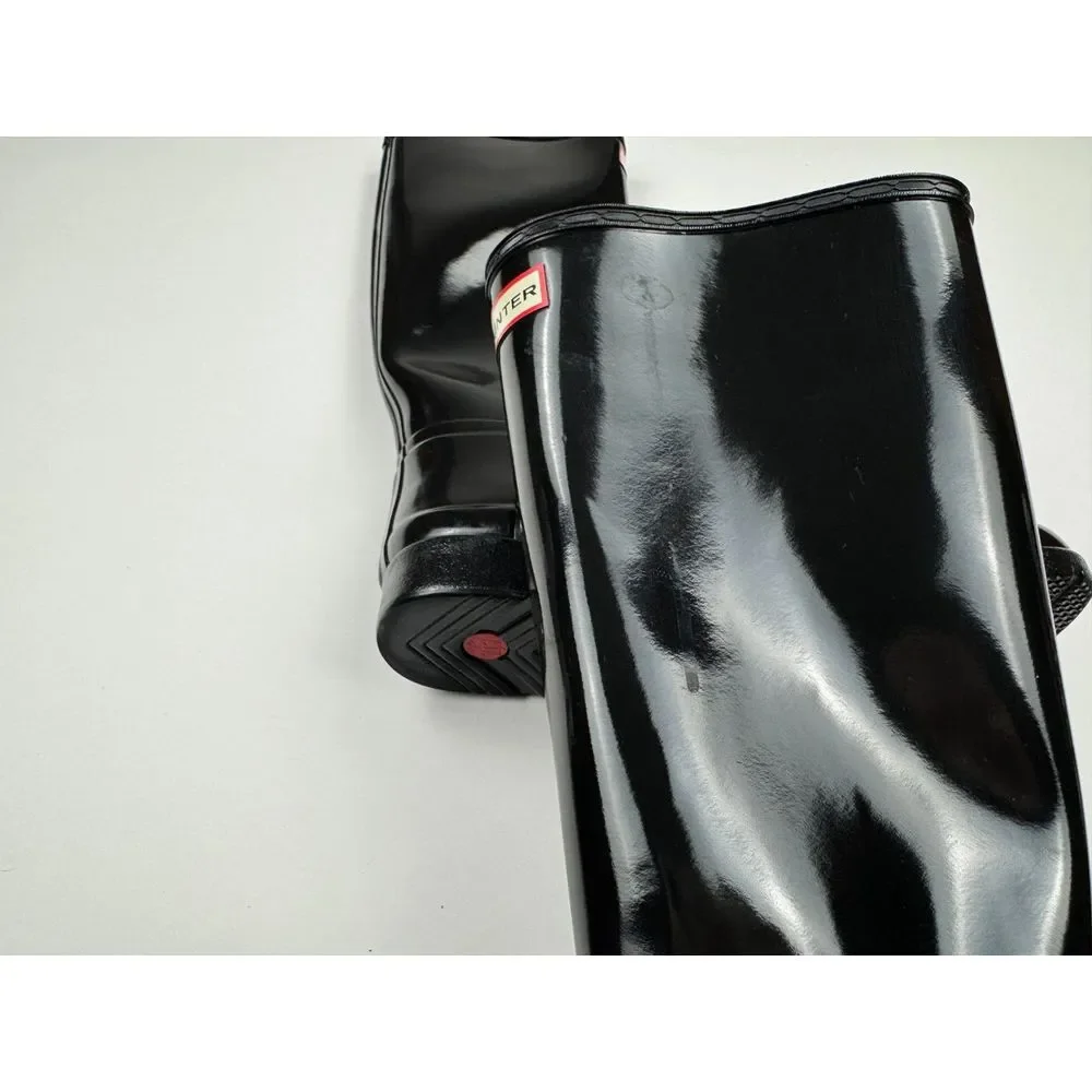 Hunter Original‎ Tall Gloss Rain Boots Women 10 NWOB Black Rubber Waterproof